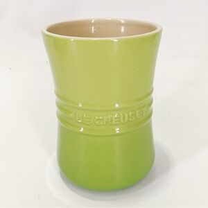 Le Creuset Stoneware Kiwi Green Ombre 6" Crock Utensil Holder Storage 1 Quart
